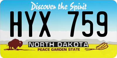 ND license plate HYX759