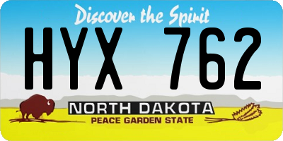 ND license plate HYX762