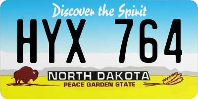 ND license plate HYX764