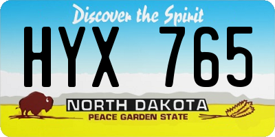 ND license plate HYX765