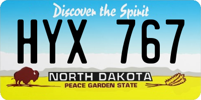 ND license plate HYX767