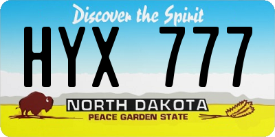 ND license plate HYX777