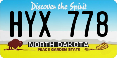 ND license plate HYX778
