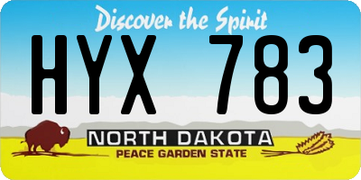 ND license plate HYX783