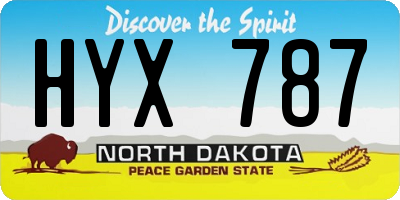 ND license plate HYX787