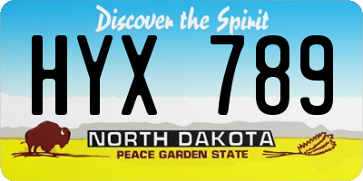 ND license plate HYX789