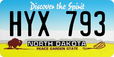 ND license plate HYX793