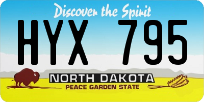 ND license plate HYX795