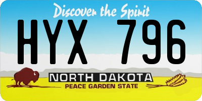 ND license plate HYX796