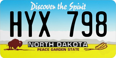 ND license plate HYX798