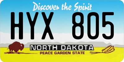 ND license plate HYX805