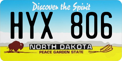 ND license plate HYX806