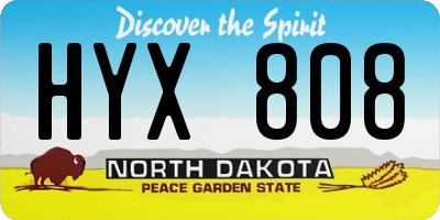 ND license plate HYX808