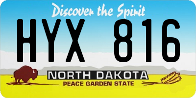 ND license plate HYX816