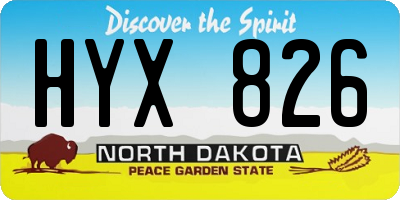 ND license plate HYX826