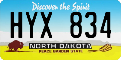 ND license plate HYX834