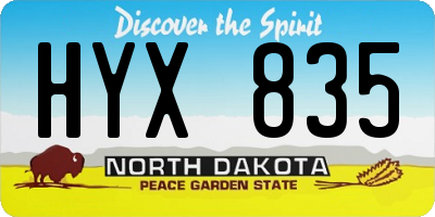 ND license plate HYX835