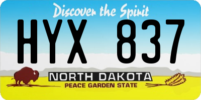 ND license plate HYX837