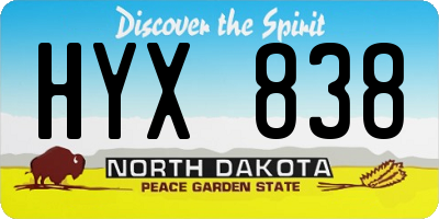 ND license plate HYX838