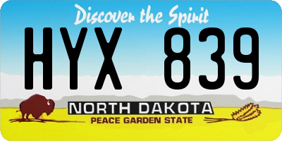 ND license plate HYX839