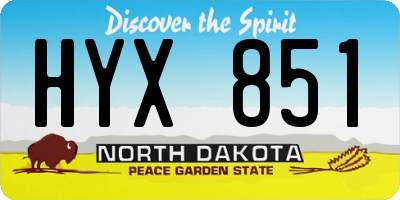 ND license plate HYX851
