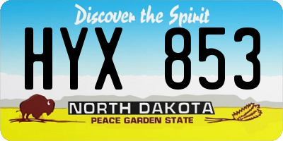 ND license plate HYX853