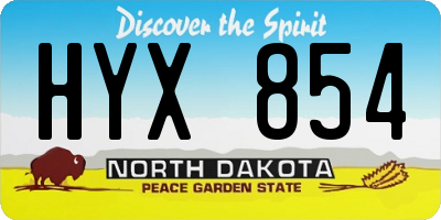 ND license plate HYX854