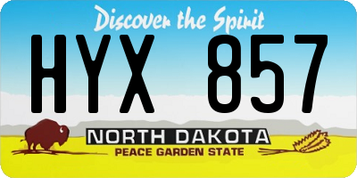 ND license plate HYX857