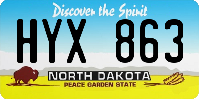 ND license plate HYX863