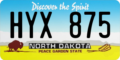 ND license plate HYX875