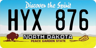 ND license plate HYX876
