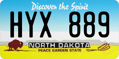 ND license plate HYX889