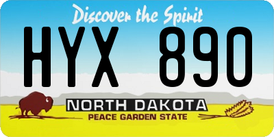 ND license plate HYX890