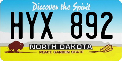 ND license plate HYX892