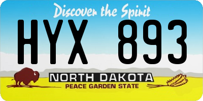 ND license plate HYX893