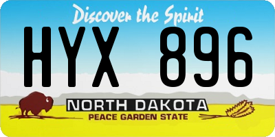 ND license plate HYX896