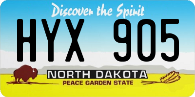 ND license plate HYX905