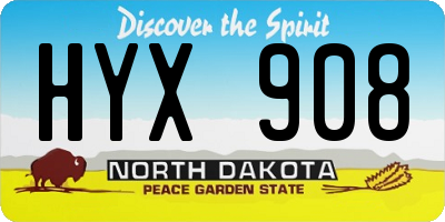 ND license plate HYX908