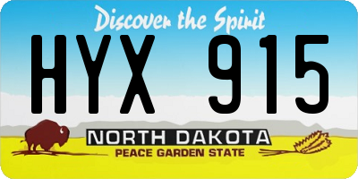 ND license plate HYX915