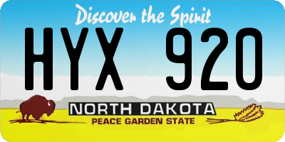 ND license plate HYX920