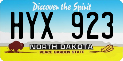 ND license plate HYX923