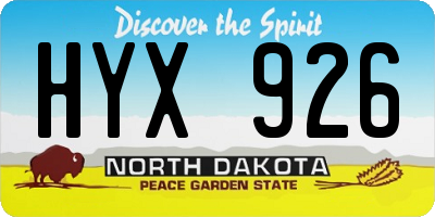 ND license plate HYX926