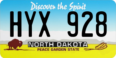 ND license plate HYX928