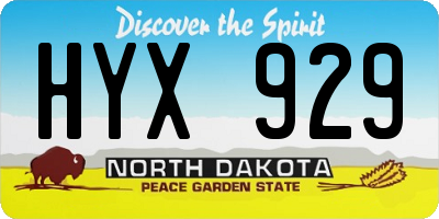 ND license plate HYX929
