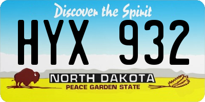ND license plate HYX932