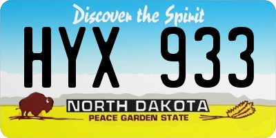 ND license plate HYX933