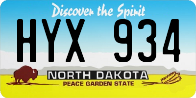 ND license plate HYX934