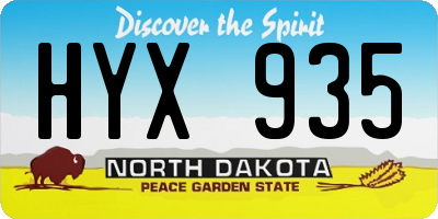ND license plate HYX935