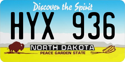 ND license plate HYX936