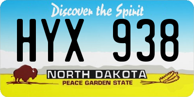 ND license plate HYX938